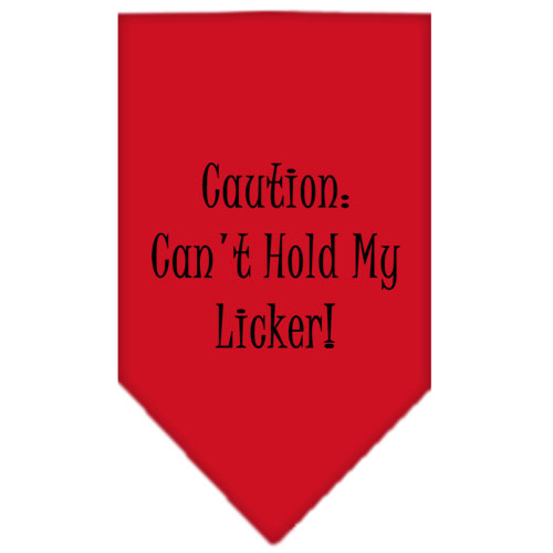 Can't Hold My Licker Screen Print Bandana Red Large